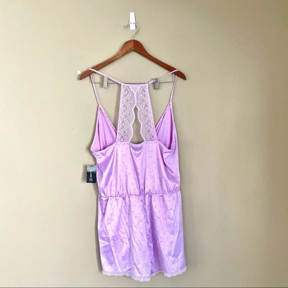 INC Purple Jacquard Daisy Surplice Teddy Romper Large - Picture 7 of 7